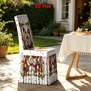 2/4/6/5/7Pcs Skirted Chair Cover Tablecloth Set, Pleated Stretch Furniture Protector, All Season Machine Washable for Home Hotel Wedding Party Decor, Perfect Birthday Gift