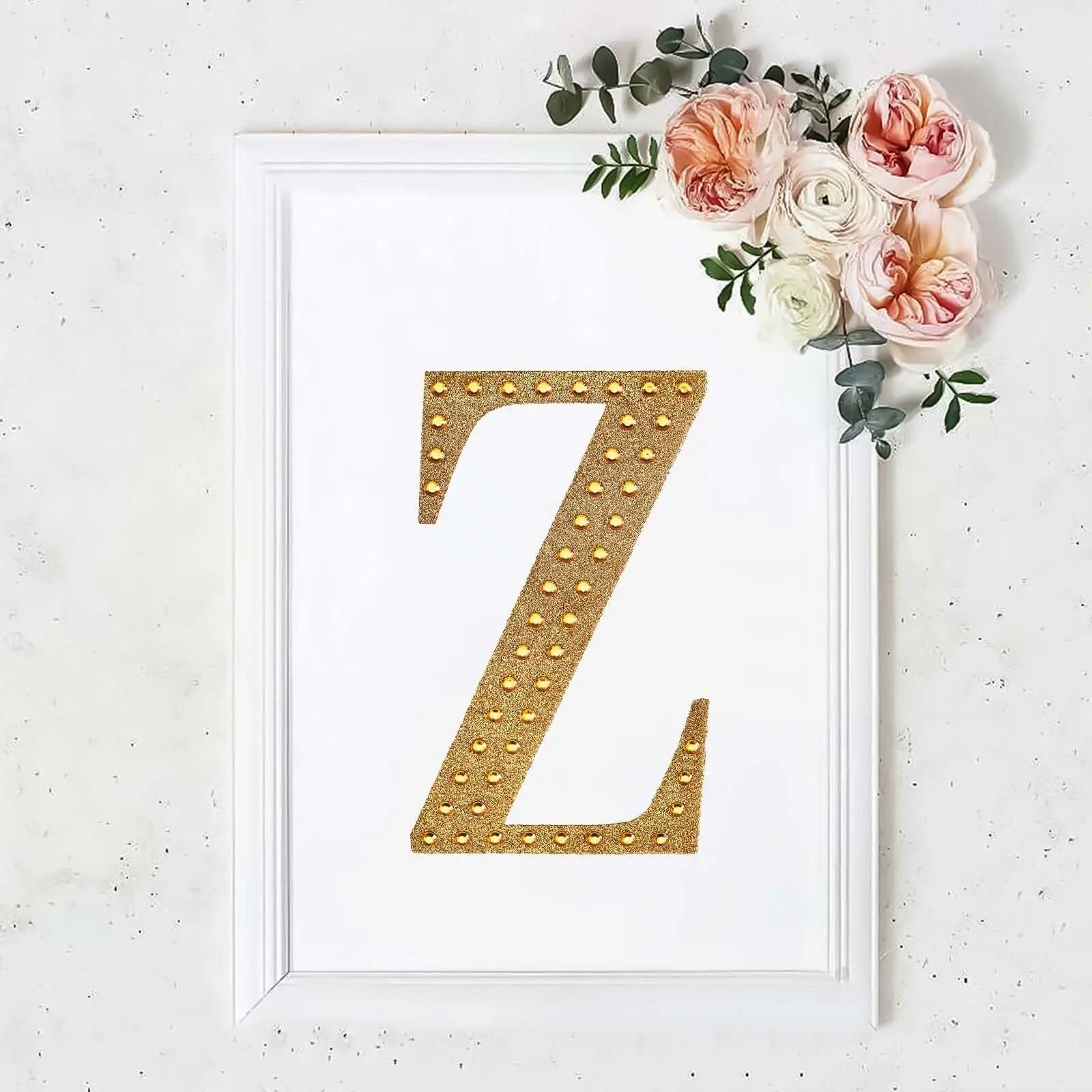 8" Gold Rhinestone Alphabet "Z" Letter Stickers, Glitter Adhesive Craft Embellishments for DIY Crafting, Scrapbooking & Stamping
