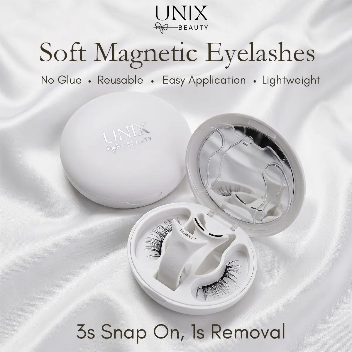 UNIX BEAUTY Soft Magnetic Eyelashes [New Style Release] - Reusable Natural Look Magnetic Lashes, No Glue Needed