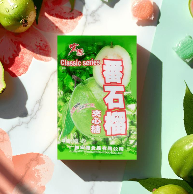 HONGYUAN Guava Flavor Hard Candy 3 Packs 350g Each Classic Fruit Snack for Holidays Sweet Treats Sour & Candy Exquisite Packaging
