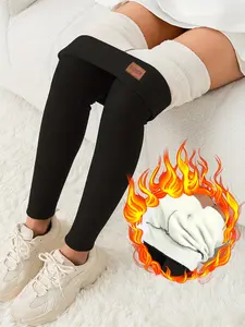 Women's Casual Tight-Fitting Thermal Shaping Leggings, Spring & Fall Fleece Lined Pants, Warm Workout Bottoms for Fitness & Daily Wear