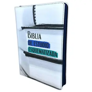Large Print Study Bible with Zipper, RV1960, imitation leather, with index. This Bible is in Spanish.
