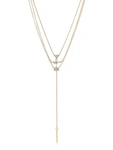 Ettika Opal Layered Lariat Necklace Set of 3 with Chain and Pendant 18kt Gold Plated Rhodium Brass Opal Cubic Zirconia Jewelry for Layering