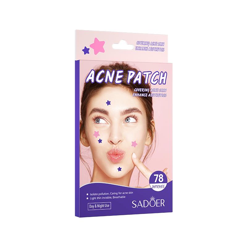 78 Count Pimple Patches for Face, Hydrocolloid Acne Patch Bulk, Acne Stickers for Covering Cheeks, Forehead, Chin Blemishes Zit Breakouts for All Skin Types (Star size ) Cosmetic