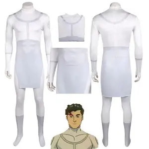 Mark Grayson Cosplay Battle Suits Cartoon Invincible Roleplay Jumpsuit Costume Men White Cloth Outfit Halloween Carnival Clothes