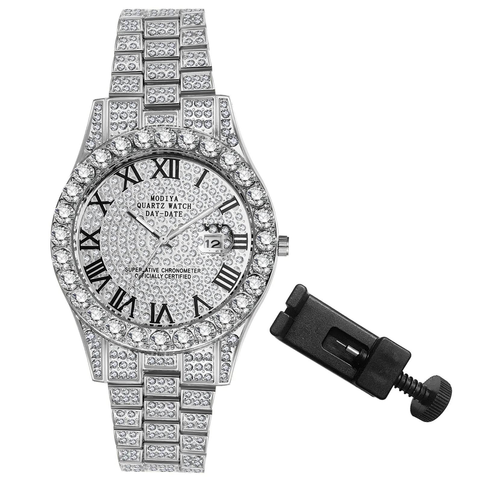 Ultra trendy dainty / fem vintage designer watch. Diamond encrusted !. Vintage Gold Diamond Watch Dainty - Etsy main image 2