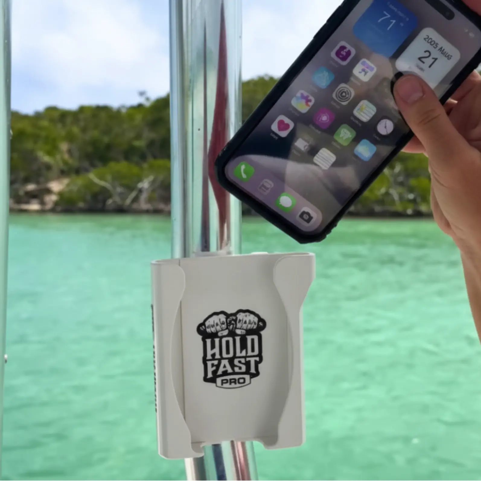 Boat Phone Holder - Adjustable Plastic Handle for Smartphone and Cellphone Installation, Versatile Design for Space Utilization