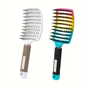 Hair brush Set,2pcs(Bristle and No Bristle),Haircare, Heatless,Styling&Massage Hair brush,Wet and Dry brush,For all people