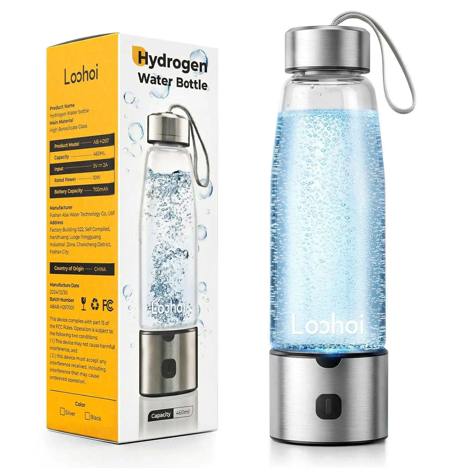 2026 New Hydrogen Water Bottle, Upgraded Hydrogen Generator with SPE/PEM Tech,16oz Portable Hydrogen-Rich Water Maker,Fast Hydrogen Production,Rechargeable Health Water Cup for Home Office Travel
