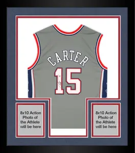 Framed Vince Carter New Jersey Nets Autographed Gray Mitchell & Ness 2004-2005 Authentic Jersey - Fanatics Authentic Certified