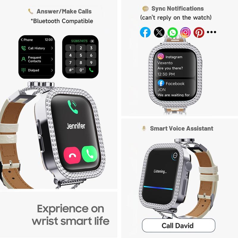 2026 Fashion Smart Watches for Women, Touch Screen Watch, Answer/Make Calls/100+ Sports Modes/Message Reminder, DIY Watch Dials, Wearable Devices, Smart Watches for iPhone/Andriod, Gift for Wife, Girl Friend