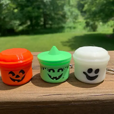 Nostalgic Halloween Bucket Fidget Clicker Keychain Decoration