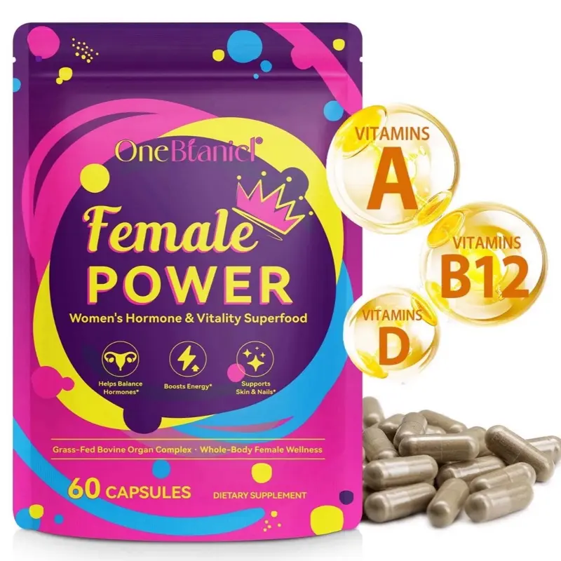 Women's Hormonal Balance Supplement Pills - Adults' Whole-Body Female Wellness, Menopause Estrogen Support, Non-GMO Healthcare Formula