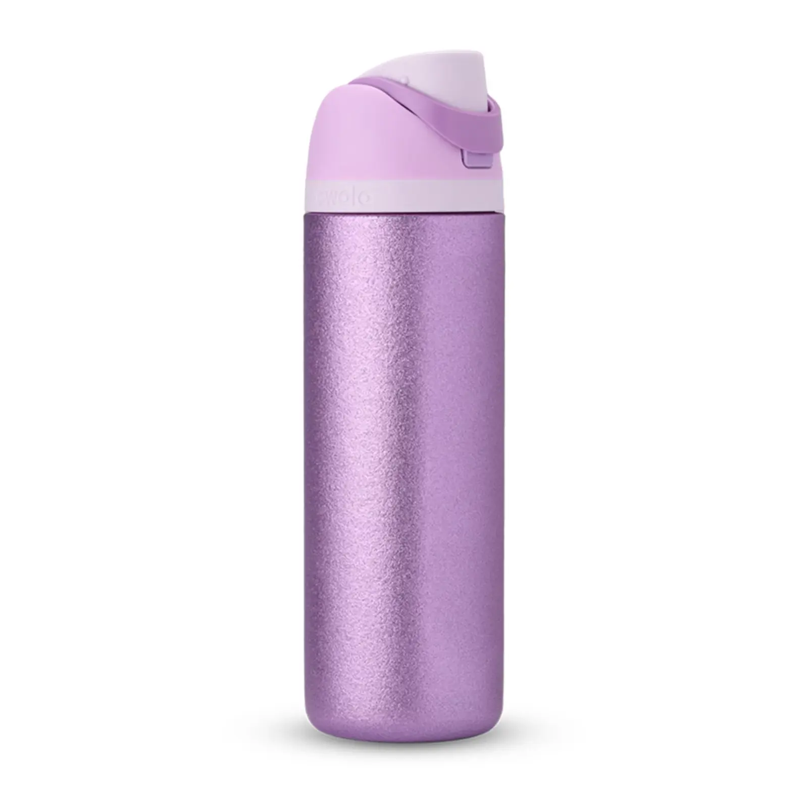 Owala Insulated Stainless Steel Water Bottle - Metallic Glitter Purple, Push-Button Straw Lid, Carrying Loop