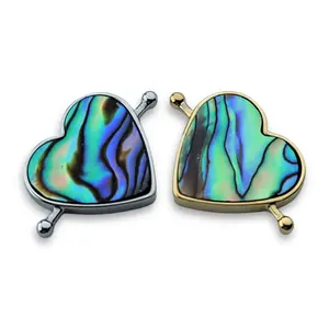 Abalone Shell Heart-shaped Crystal Element
