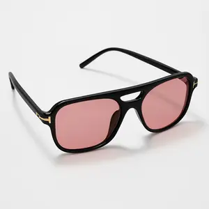 Black Frame Pink Tint Sunglasses Bluelight Glasses for Men and Women with Stylish Design