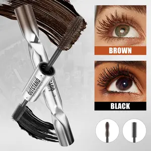 Double-Ended 4D Volumizing Mascara, 360° All-Around Lifting & Setting, Long-Lasting Waterproof Smudgeproof, Lightweight Natural Curl
