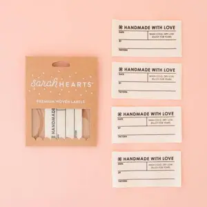 Handmade with Love Quilt Info Large Organic Cotton Write-In Labels
