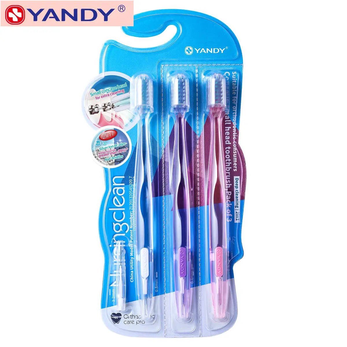 Braces Toothbrush U-Shape Bristles - Silver-Ion Infused 2-in-1 Orthodontic Brush (0.8mm+1.2mm Heads) Braces Toothbrush U-Shape Bristles - Silver-Ion Infused 2-in-1 Orthodontic Brush (0.8mm+1.2mm Heads)