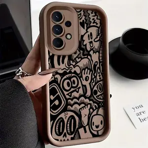 Super Cool Black Graffiti Phone Case for  for Galaxy A71 A21s A24 A32 A52s A25 A31 A23 A55 A35 A51 A52 A34 A53 A33 A54 A73 5G Soft Cover Shell
