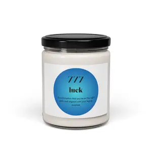 Soy Candle, Luck Manifestation Candle, Angel Number 777 Candle, Spiritual Ritual Candle, Witchcraft Candle, 9oz