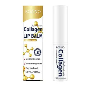 Rozino Collagen Hyaluronic Acid Lip Balm, Swipe Directly on Lips as Needed throughout the Day, a Smooth and Lightweight Step for Soft Looking Lips 3g