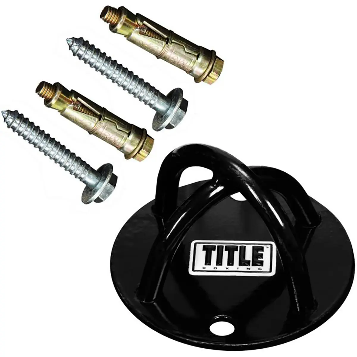 Title Boxing Dual Arch Floor and Ceiling Mount, 1-Piece 4.5" Diameter Circular Plate, Compatible with Concrete/Beam Installations for Heavy Bags, One Piece, Solid Steel