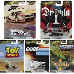 2026 Hot Wheels Pop Culture Case Mix 4, Set of 5 Collectible Diecast Model Cars