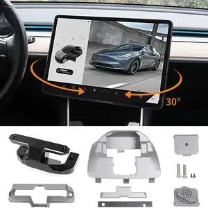 Tesla Model 3/y Screen Rotating Stand 2017+, Adjustable 30° Center Console Mount, Compatible with Highland/juniper Versions, Car Holder