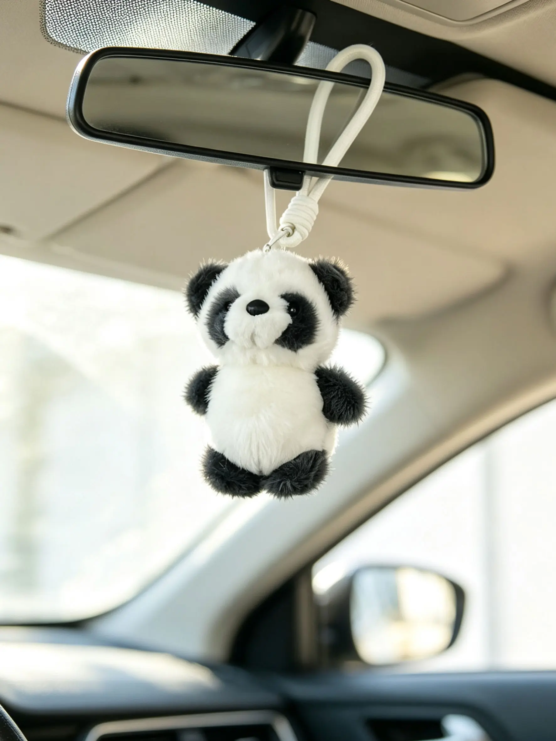 Cute Panda Plush Keychain, Keychain Accessories, Soft Cartoon Animal Bag Charm, Girl's Heart Gift, Hand Strap Backpack Accessory, Best Friend Present