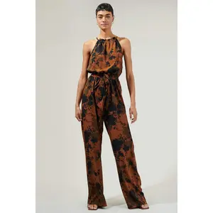 Sandy Floral Lighthearted Trapeze Jumpsuit