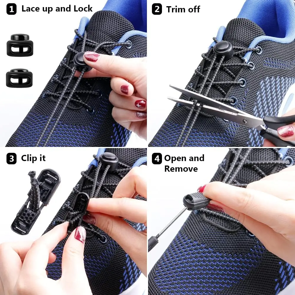 AGS UpUGo Elastic Shoe Laces, No Tie Shoe Laces Tieless for Kids, Adults, Elderly, One Size Fit All AGS UpUGo Elastic Shoe Laces, No Tie Shoe Laces Tieless for Kids, Adults, Elderly, One Size Fit All