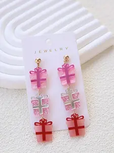 Cute Gift Box Design Dangle Earrings, Fashionable Jewelry for Women & Girls, Trendy All-match & Exquisite Jewelry for Birthday Gift