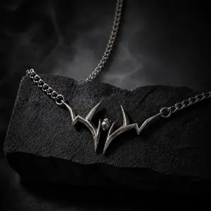 Sukuna Necklace - 44cm Durable Fashion Accessory, Titanium Steel Pendant with Chrome Finish, Anime Marking Men's Accessories for Fans