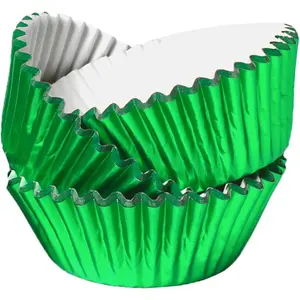 100pcsBaking Cups Wrapper Liners Cake, Foil Cupcake Liners for Baking Cupcakes(Green)