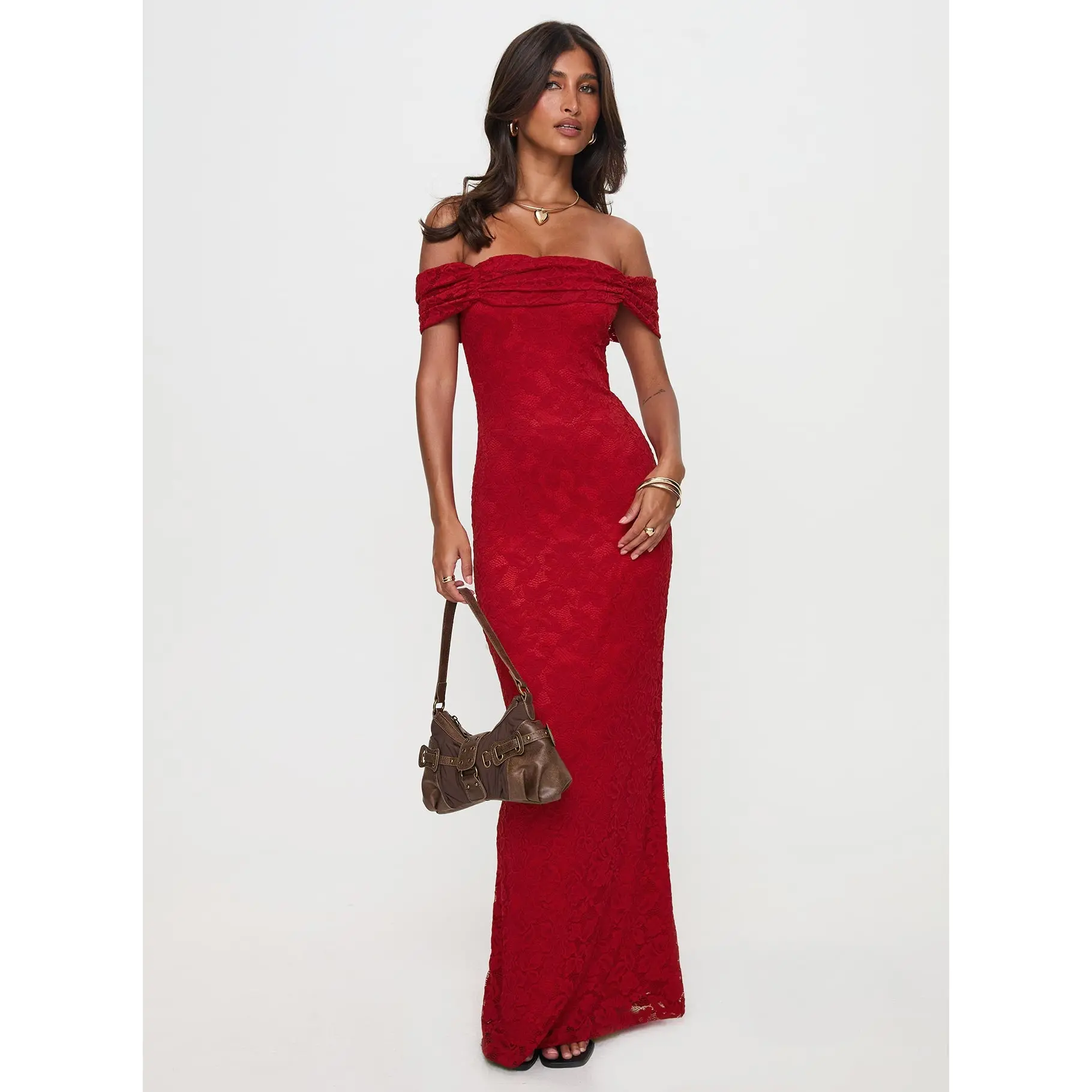 Allured Strapless Maxi Dress Burgundy