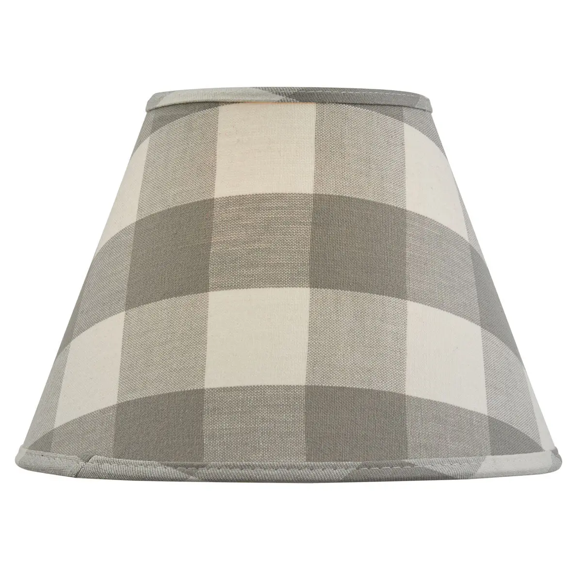 Cotton Fabric Buffalo Check Lamp Shade, Grey and Antique White Decorative Design for Living Room Table Lamp, Multi-Size