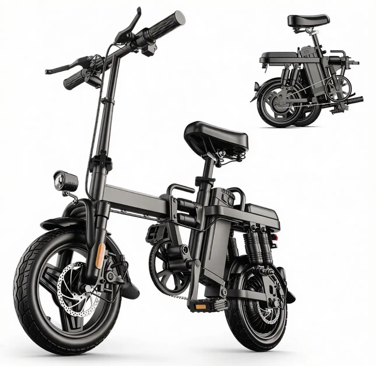 Folding electric Ebike 500W 48V 15AH 14 inch tire 26MPH up to 25-36miles
