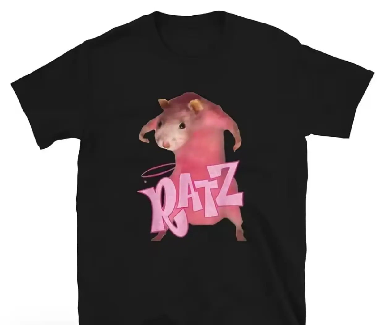 Ratz Shirt, Y2K Rat T-Shirt, Pink Aesthetic Rat Tee, Women's Casual Top, Multiple Colors Available, "Ratz" Graphic Tee, Funny Rat Meme T-Shirt, Coquette Style Rat Shirt,  Casual Top, Angel Halo Rat Tee, Monkey, Everyday