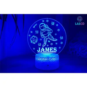 Astronaut in Space Kids Personalized Acrylic Night Light