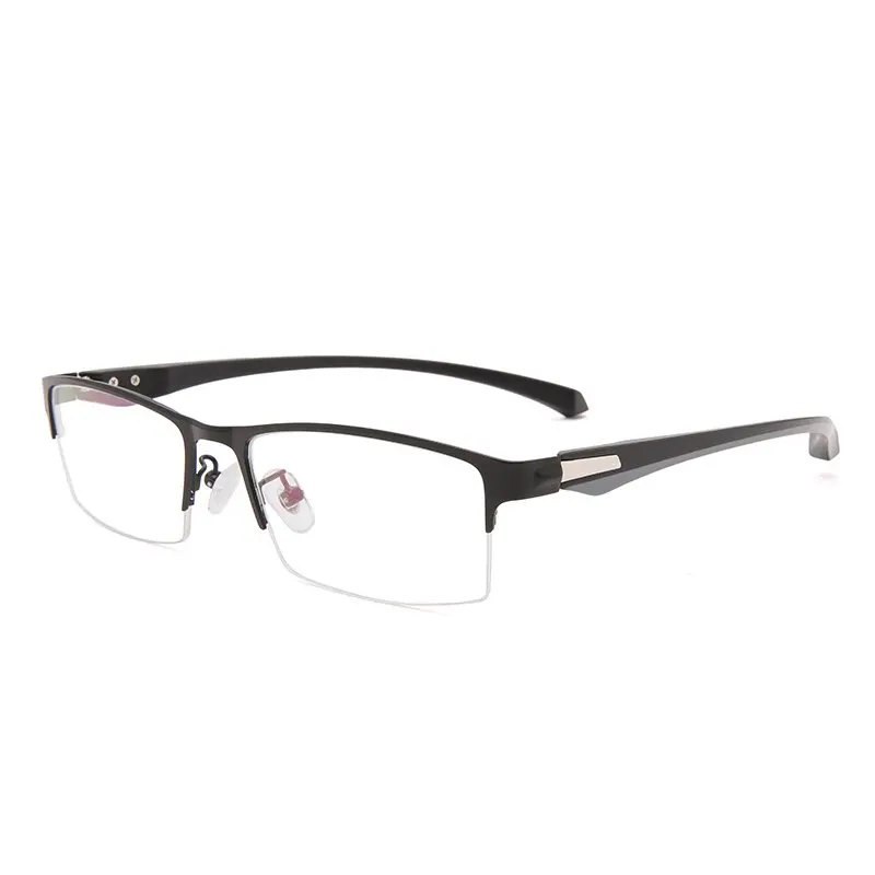 Photochromic blue light blocking glasses, semi-rim design, silicone soft nose bridge, comfortable for long wear without pressure on the nose, suitable for everyday driving and dual use as reading glasses.