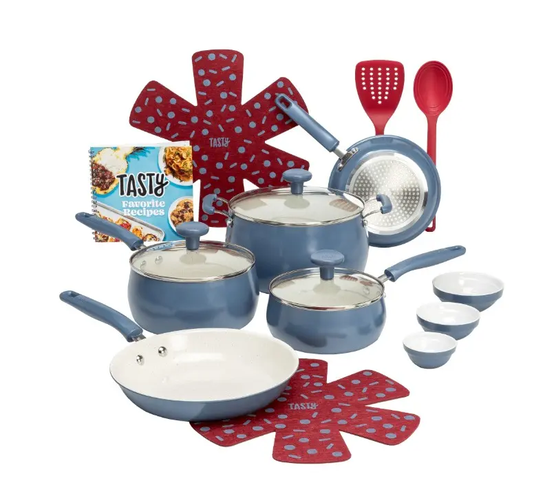 Tasty Clean Ceramic 16 Piece Non-Stick Aluminum Cookware Set