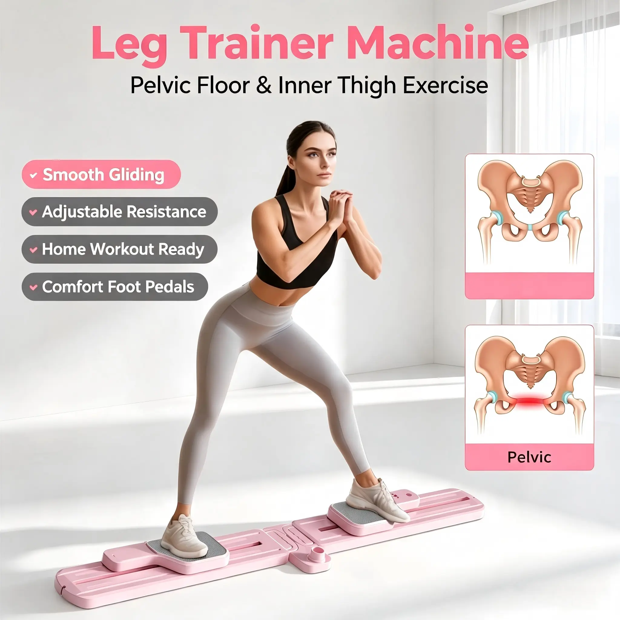 Portable Pilates Reformer Set- Pilates Board 8-in-1 Multi-Functional Pilates Equipment