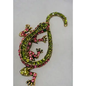 Unique Gecko Lizard Brooch Pin Multi-Colors Rhinestones Crystal Brooch Pin, Animal Fashion Jewelry