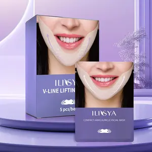 V-line Lifting Neck Mask Firming (5 Counts/set), Halloween Comfort Double Chin Firming Moisturizing Tightening Mask, Caffeine Ear-hanging Mask for Women, Summer Gift