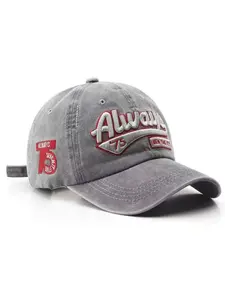 Letter & Number Embroidered Baseball Cap Adjustable, Casual Outdoor Sports Hat for Men & Women, Vintage All-match Sun Protection Cap for Daily Wear