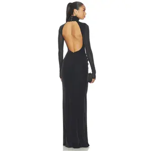Lovers and Friends Lucille Gown in Metallic Black