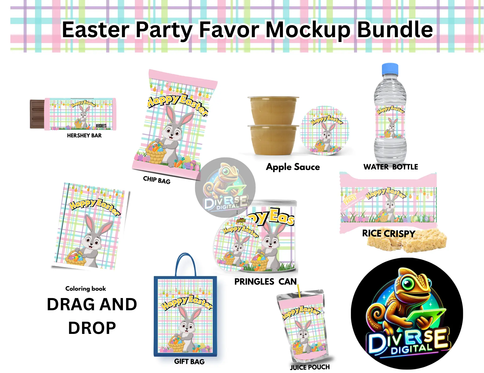 Editable Easter Party Favor Bundle