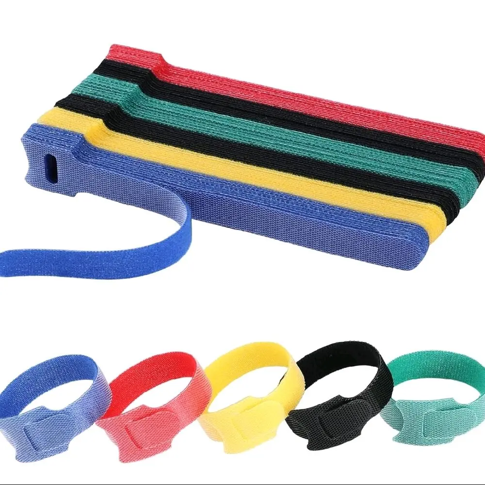 120pcs 6-inch Reusable Velcro Cable Ties Bulk Pack - 5-Color Vibrant Adjustable Cord Organizer, Wire Management Tool for Home Improvement, Helps Save Money