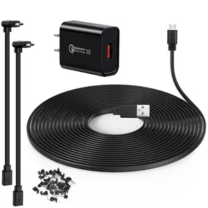 50 ft Extension  for  Cam Pan v3,  Cam v4,  OG,  Cam v3 and v3 Pro Outdoor Camera,USB  Cord with 90  Adapter and 18W Power Adapter